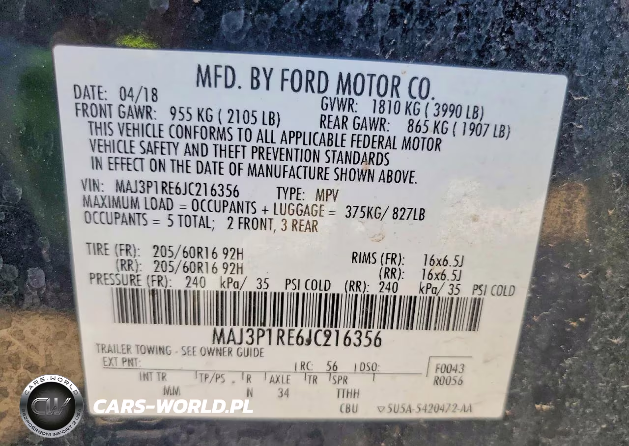 2018 Ford Ecosport S VIN:MAJ3P1RE6JC216356 - 13