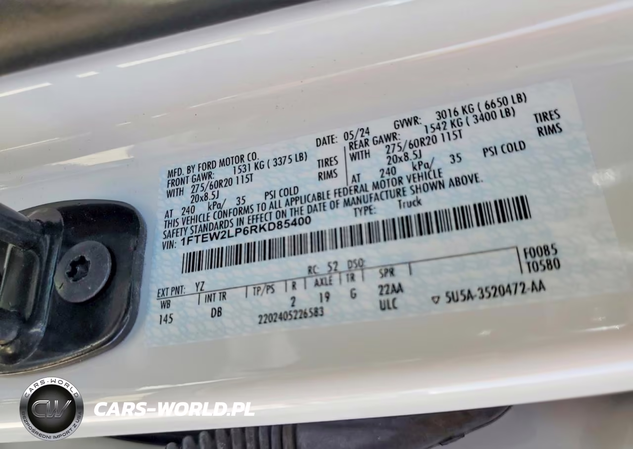 2024 Ford F150 Stx VIN:1FTEW2LP6RKD85400 - 12