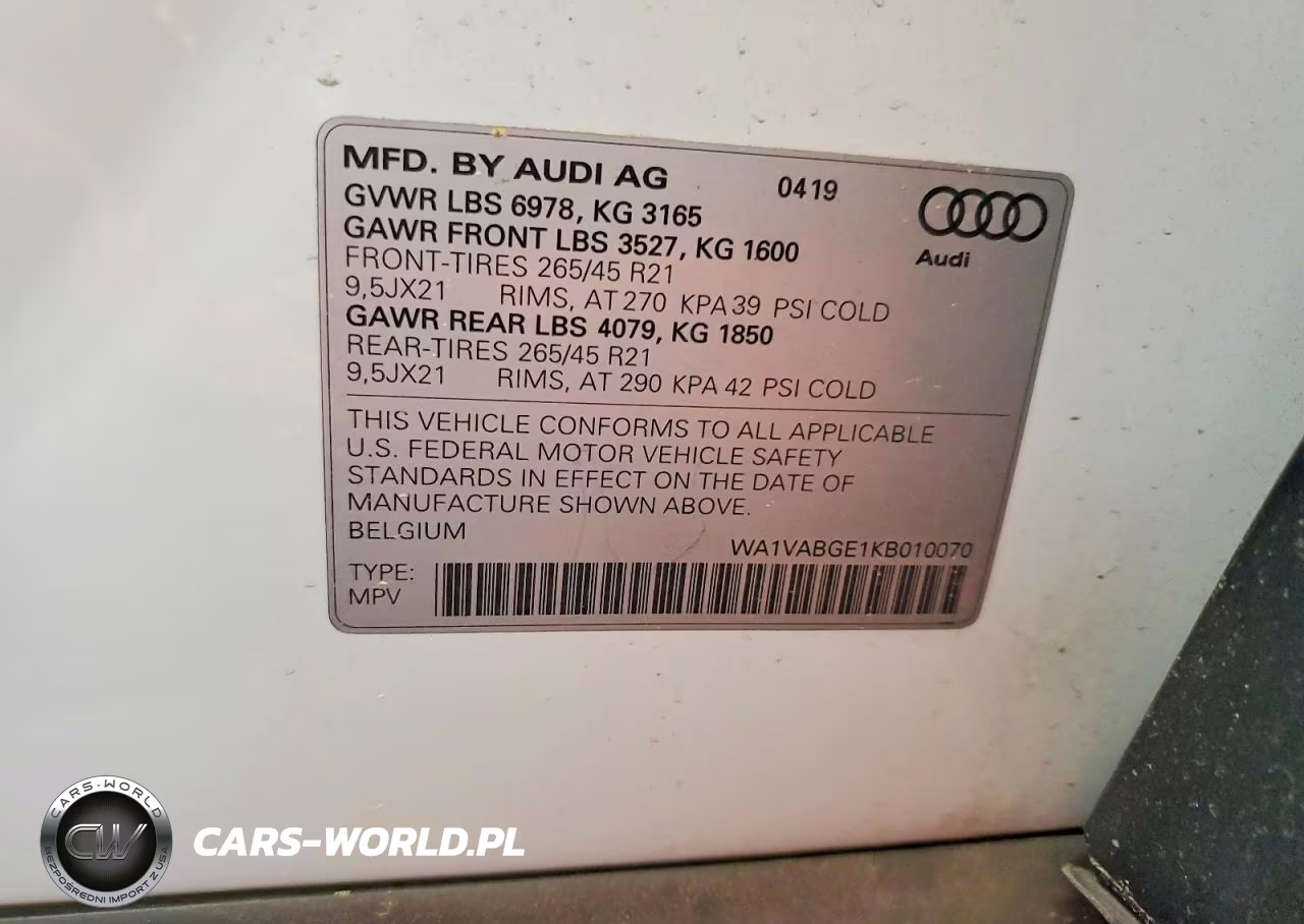 2019 Audi E-Tron Prestige VIN:WA1VABGE1KB010070 - 13
