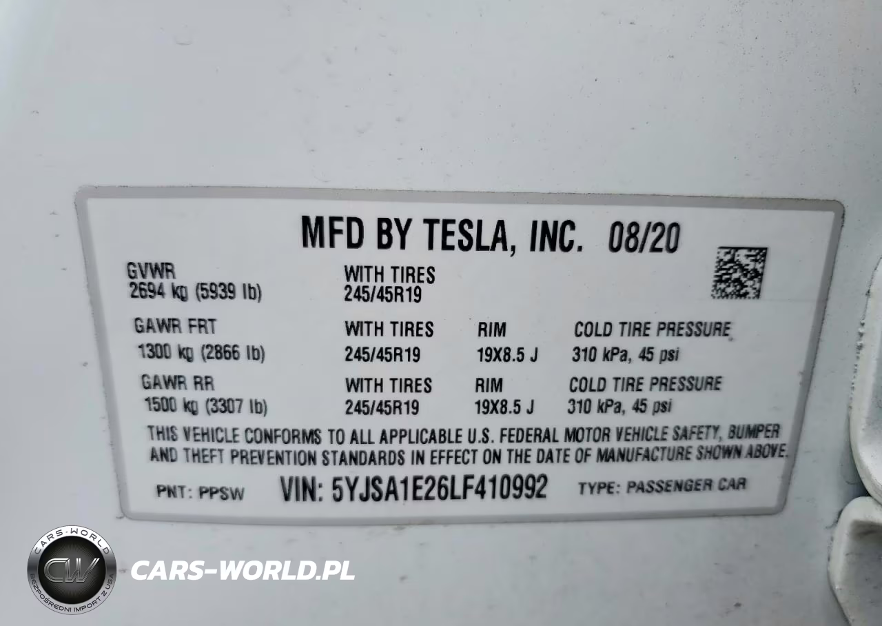 2020 Tesla Model S VIN:5YJSA1E26LF410992 - 12
