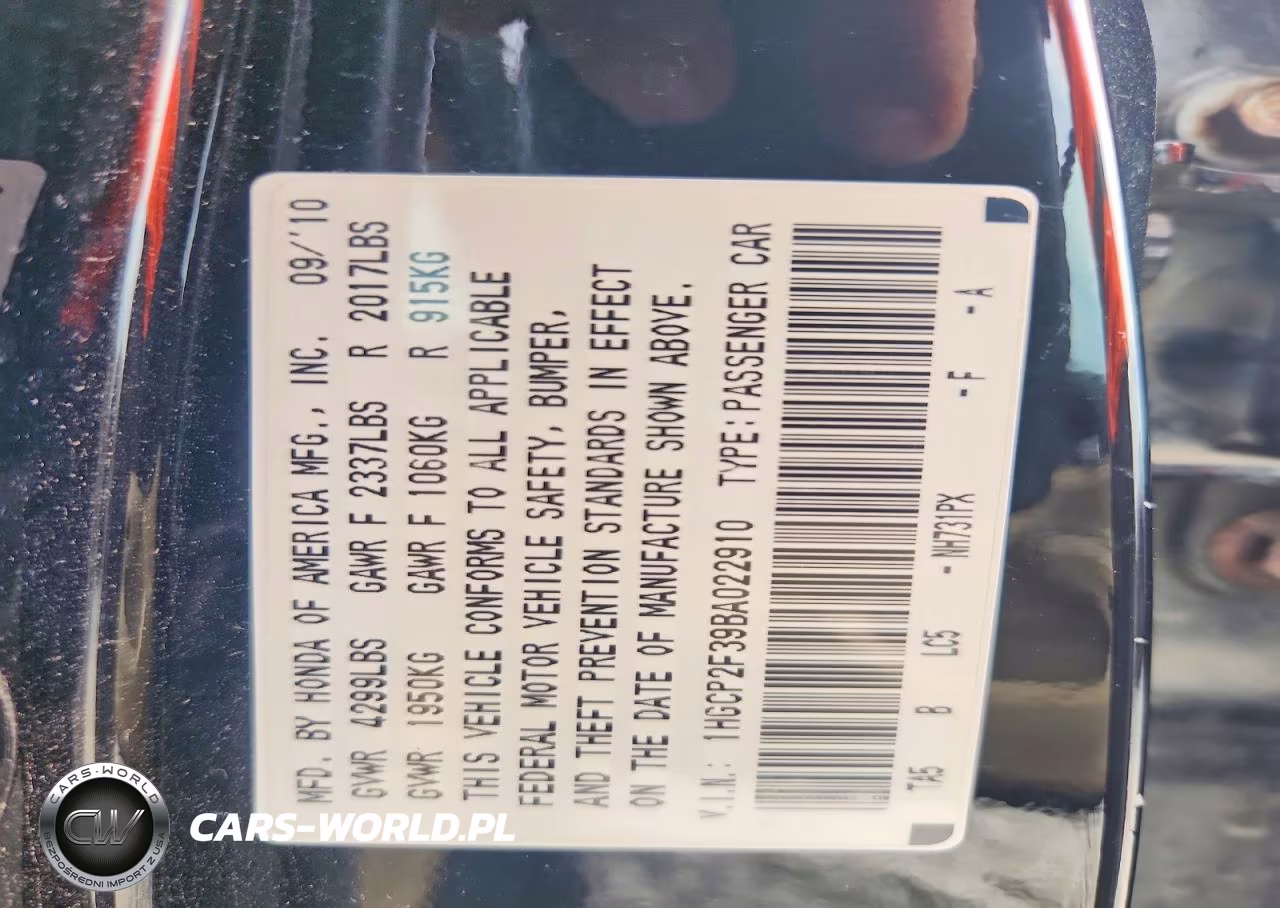 2011 Honda Accord Lx VIN:1HGCP2F39BA022910 - 12