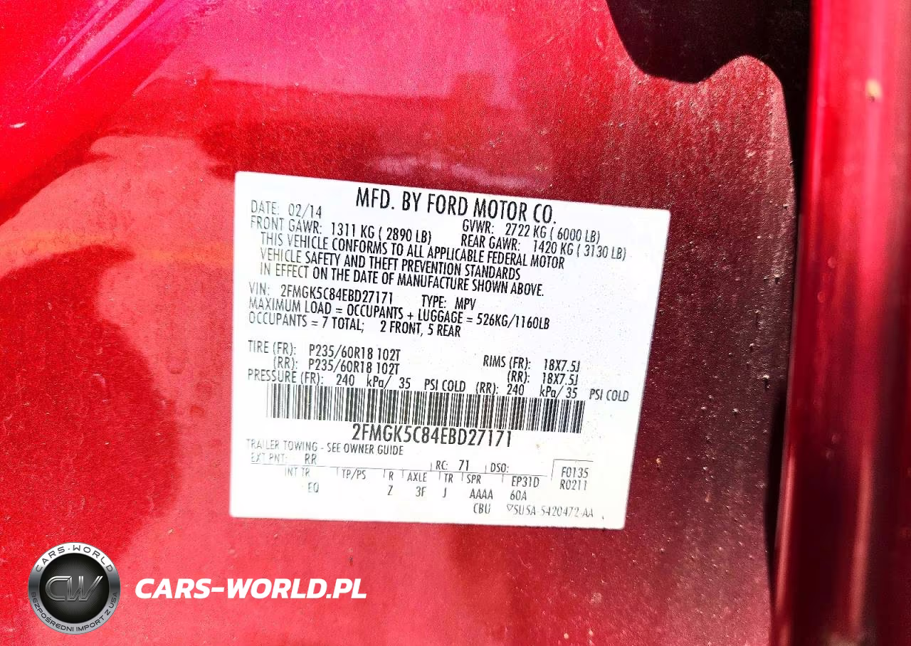 2014 Ford Flex Sel VIN:2FMGK5C84EBD27171 - 13
