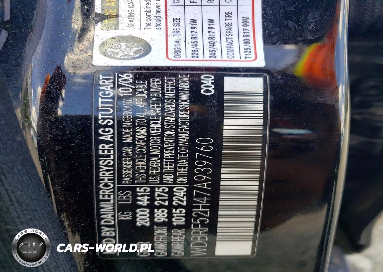 MERCEDES-BENZ C 230 VIN:WDBRF52H47A939760 - 12