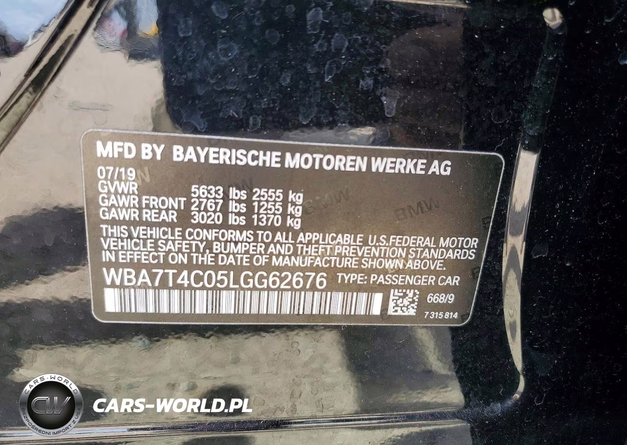 2020 BMW 740 Xi VIN:WBA7T4C05LGG62676 - 12