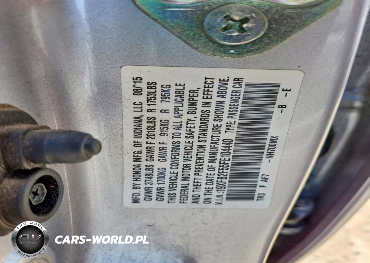 2015 Honda Civic Lx VIN:19XFB2F55FE104440 - 12