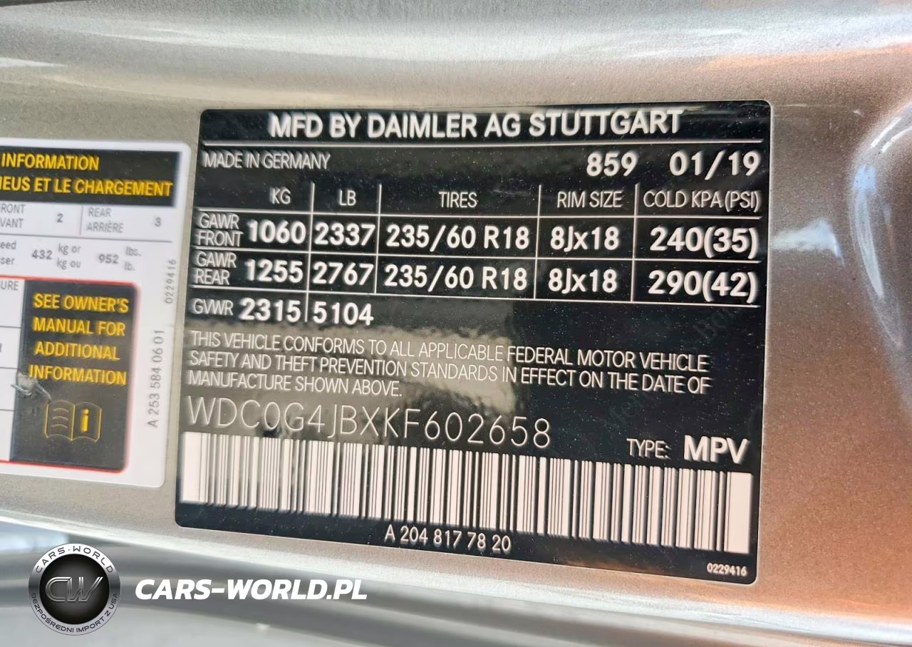 2019 Mercedes-Benz Glc 300 VIN:WDC0G4JBXKF602658 - 13