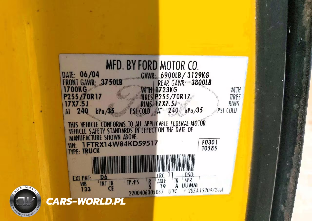 2004 Ford F150 VIN:1FTRX14W84KD59517 - 12