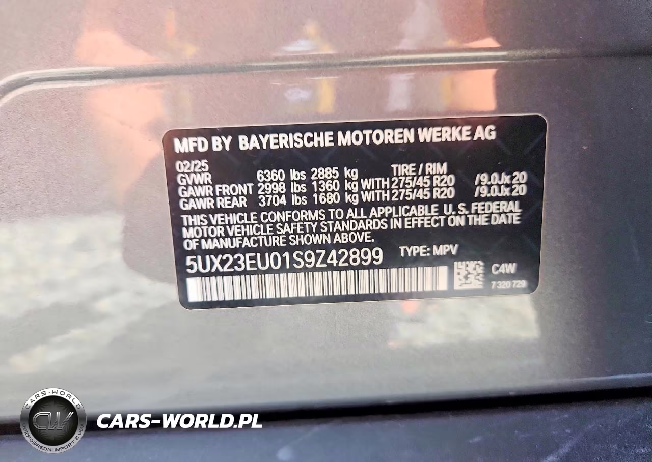 2025 BMW X5 xDrive40I VIN:5UX23EU01S9Z42899 - 13