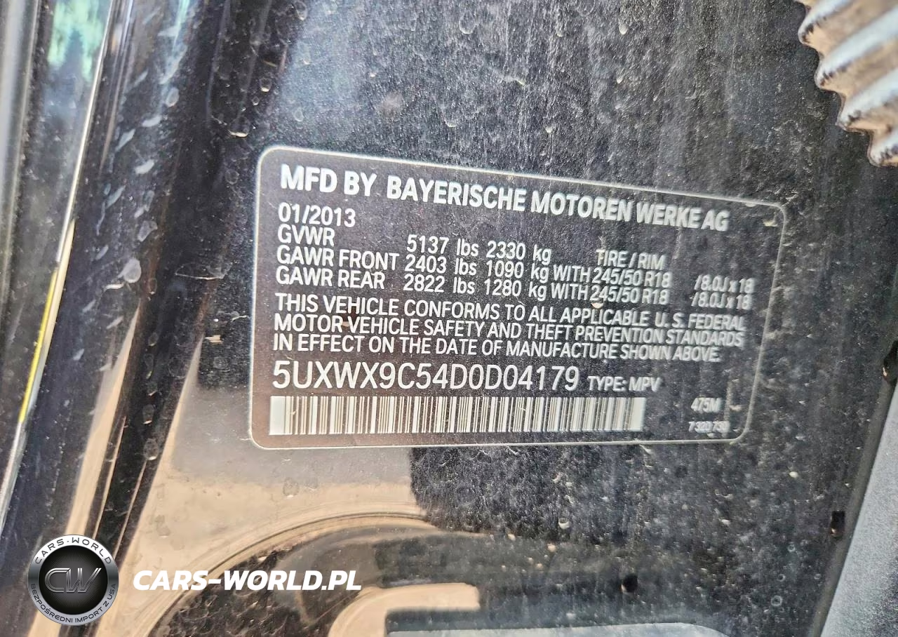 2013 BMW X3 xDrive28I VIN:5UXWX9C54D0D04179 - 12