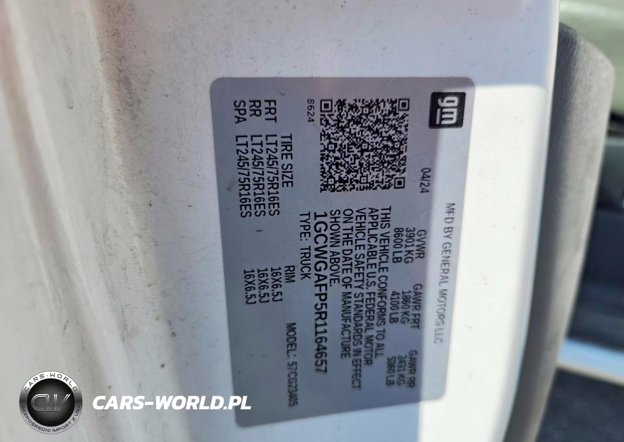 2024 Chevrolet Express G2500 VIN:1GCWGAFP5R1164657 - 13