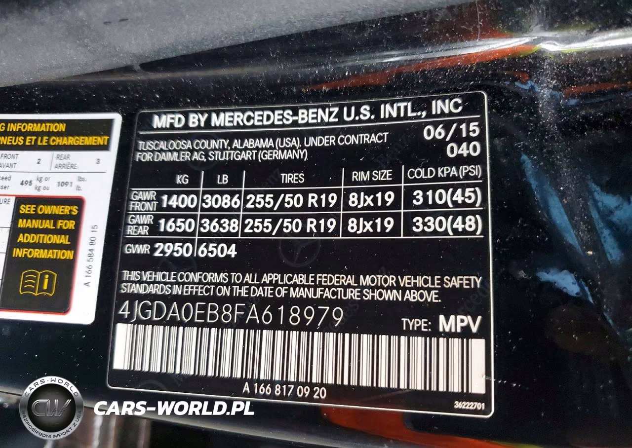 2015 Mercedes-Benz Ml 250 Bluetec VIN:4JGDA0EB8FA618979 - 13