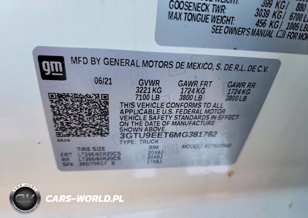 2021 GMC Sierra K1500 At4 VIN:3GTU9EET6MG381782 - 12