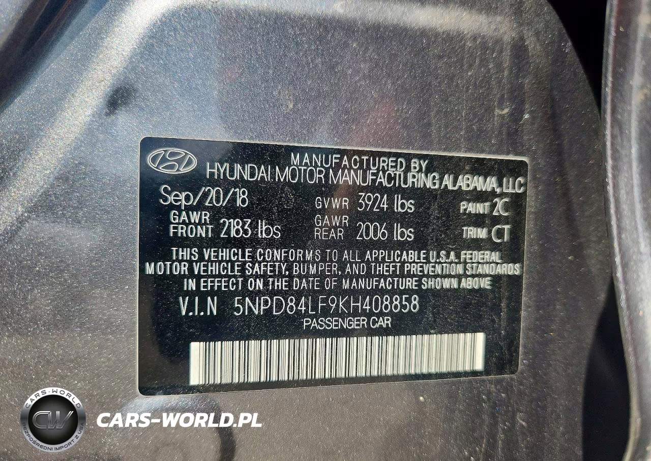 2019 Hyundai Elantra Sel VIN:5NPD84LF9KH408858 - 13