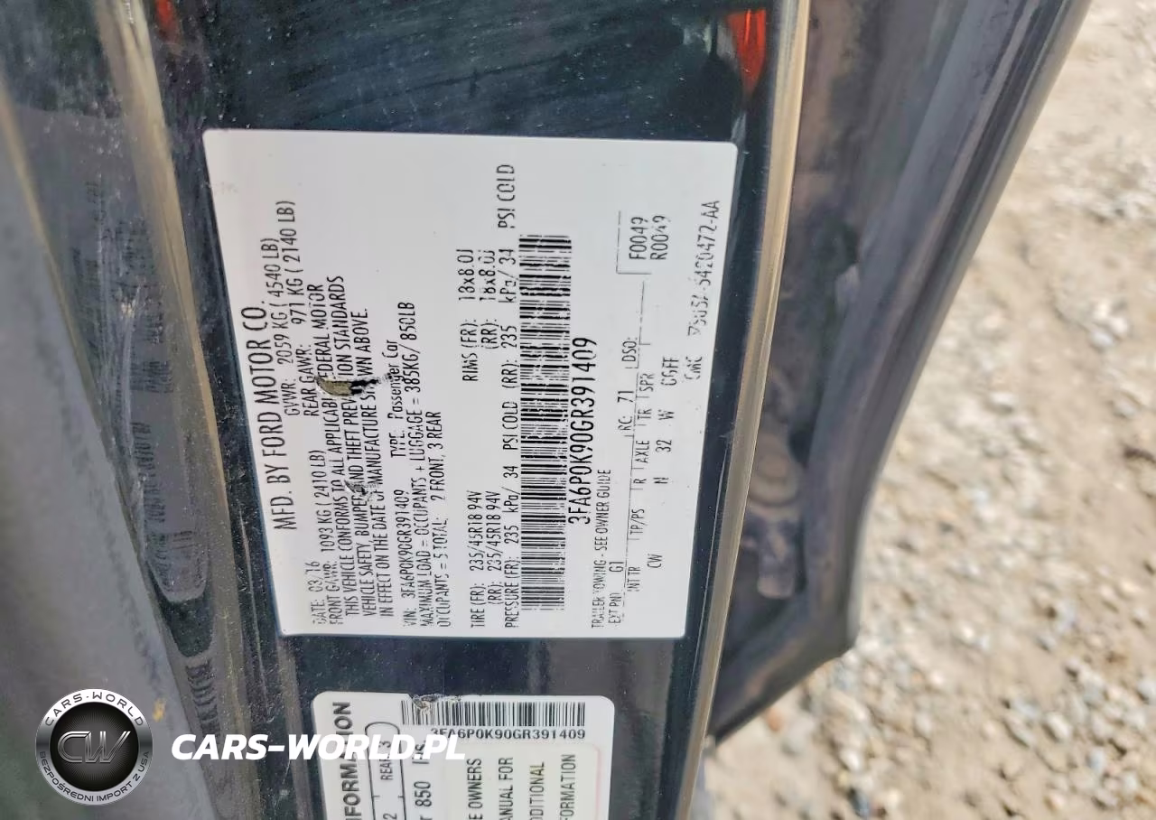 2016 Ford Fusion Titanium VIN:3FA6P0K90GR391409 - 12