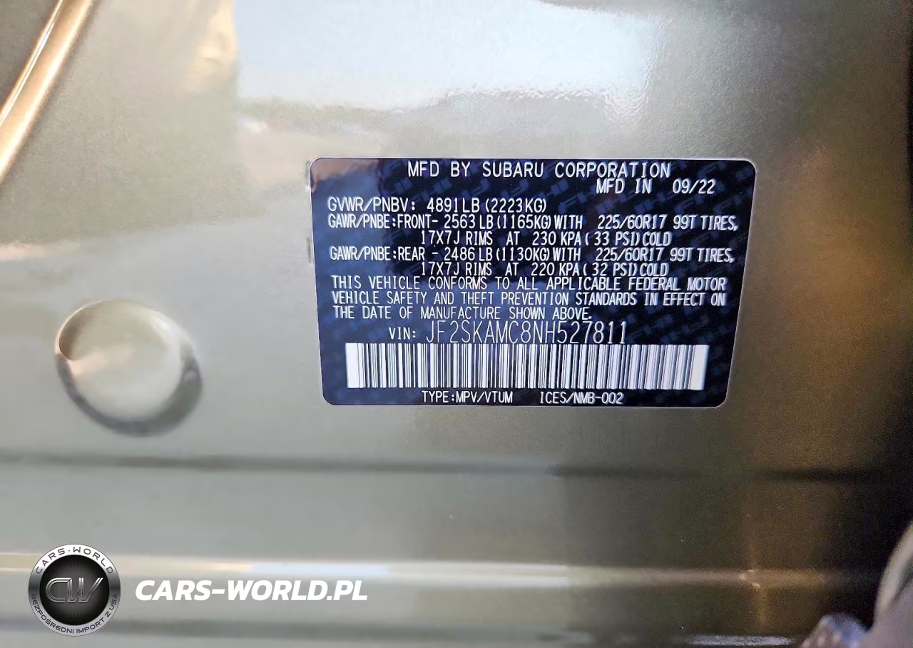 2022 Subaru Forester Wilderness VIN:JF2SKAMC8NH527811 - 12
