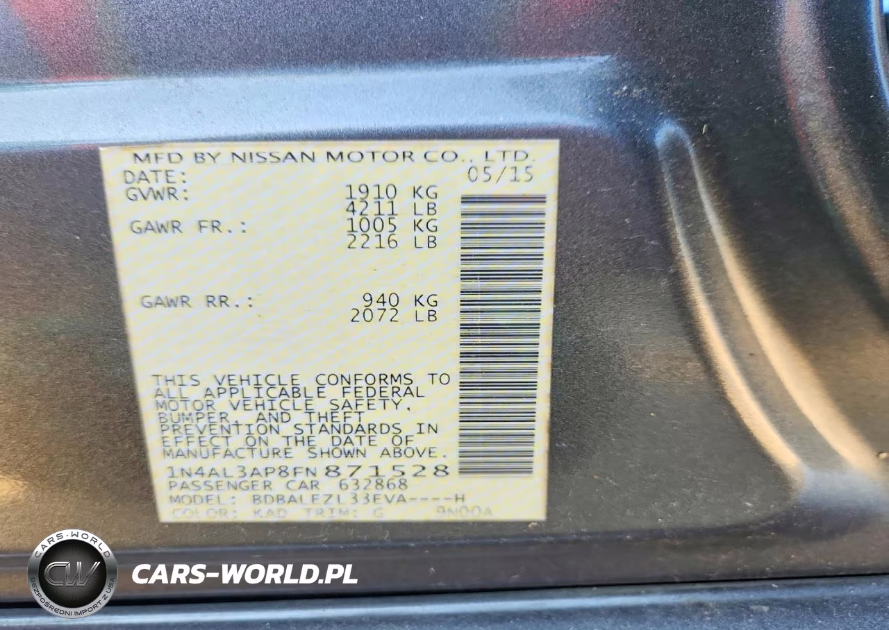 2015 Nissan Altima VIN:1N4AL3AP8FN871528 - 12