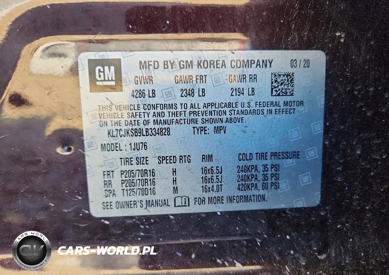 2020 Chevrolet Trax Ls VIN:KL7CJKSB9LB334828 - 13