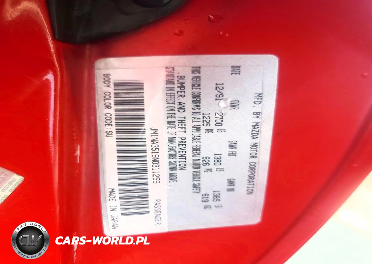 1992 Mazda Mx-5 Miata VIN:JM1NA3519N0311259 - 12