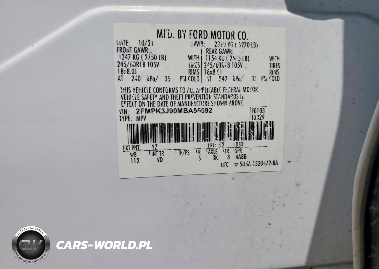 2021 Ford Edge Sel VIN:2FMPK3J90MBA56592 - 13