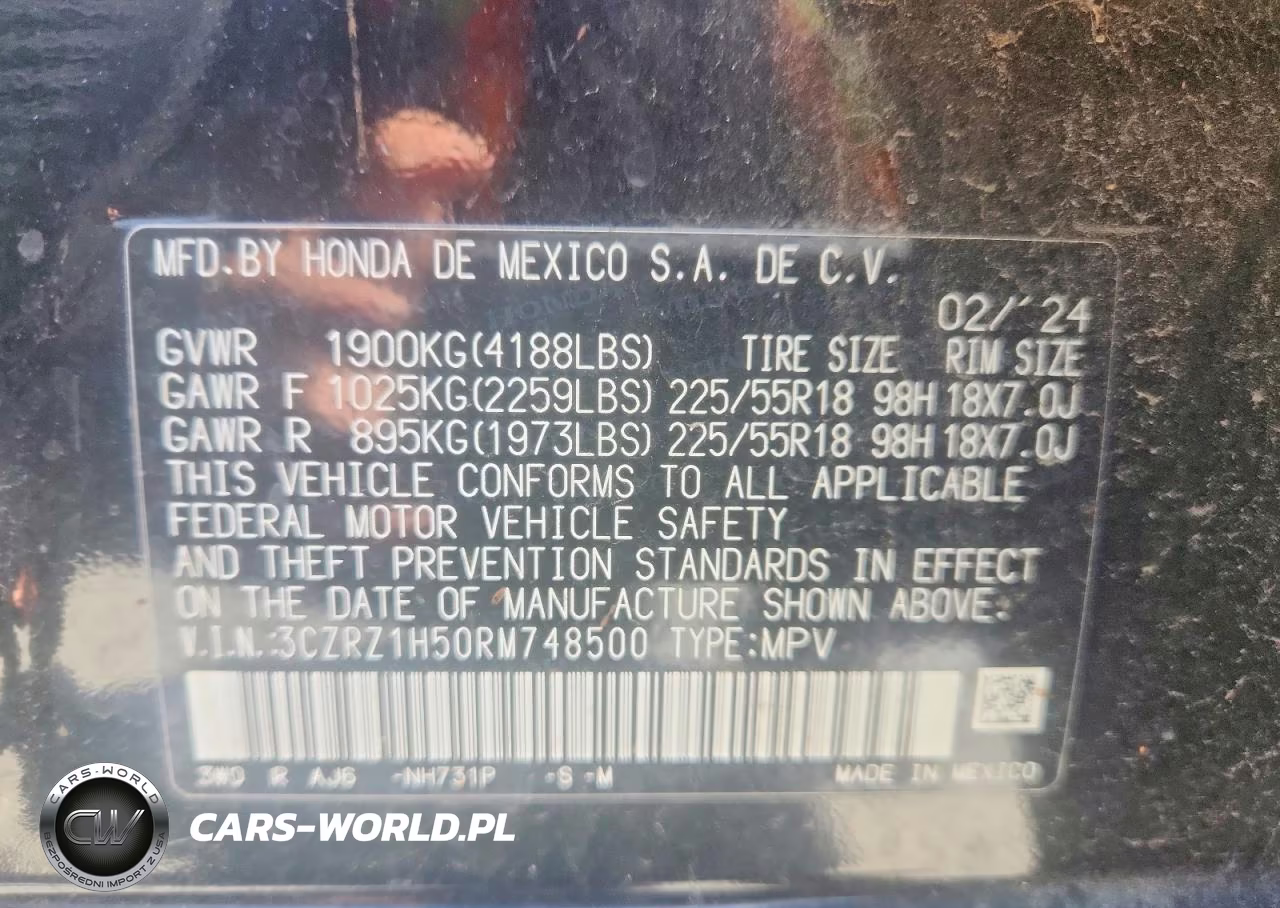 2024 Honda Hr-V Sport VIN:3CZRZ1H50RM748500 - 13