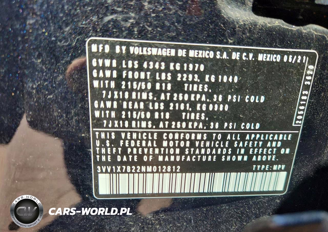 2022 Volkswagen Taos Sel VIN:3VV1X7B22NM012812 - 12
