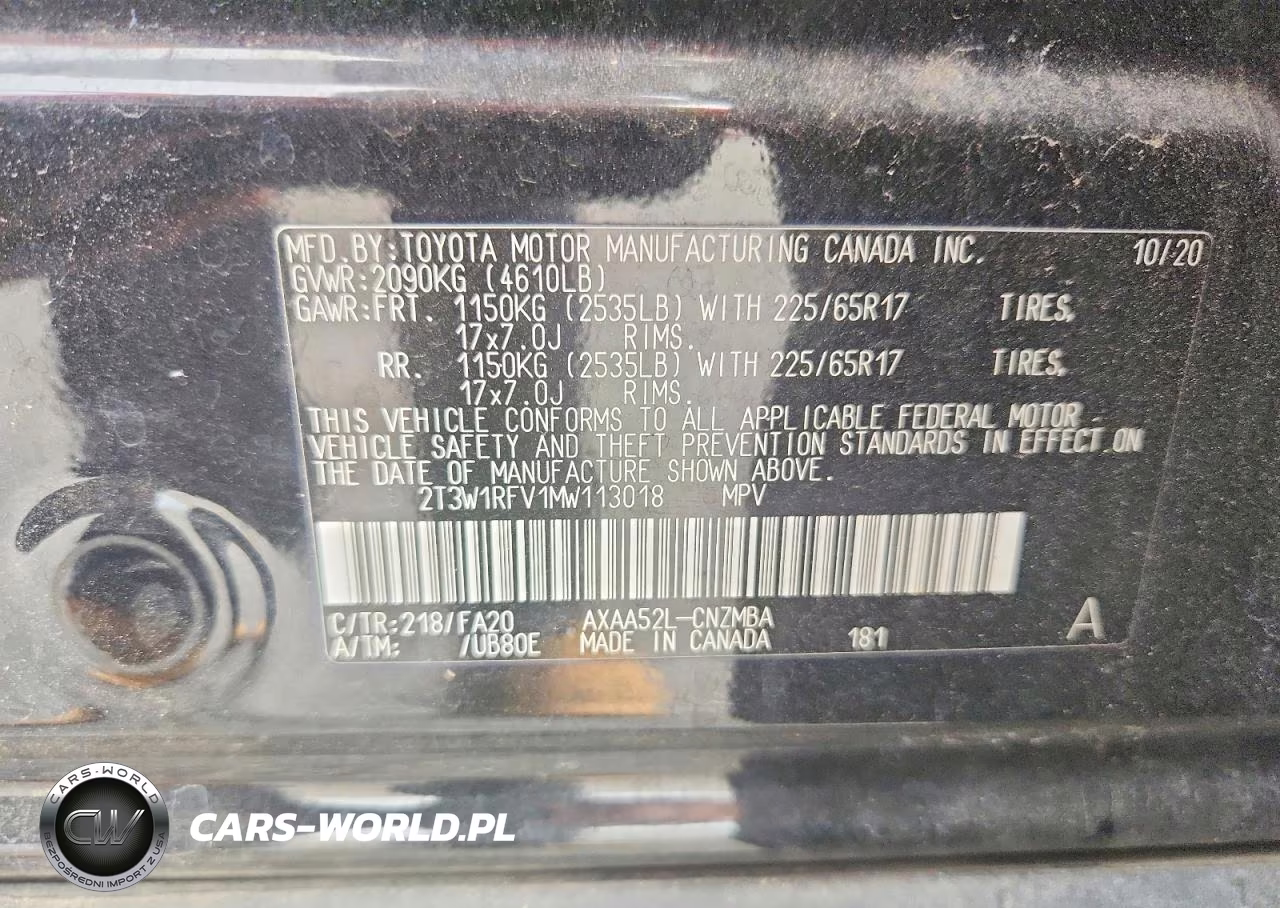 2021 Toyota Rav4 Xle VIN:2T3W1RFV1MW113018 - 13
