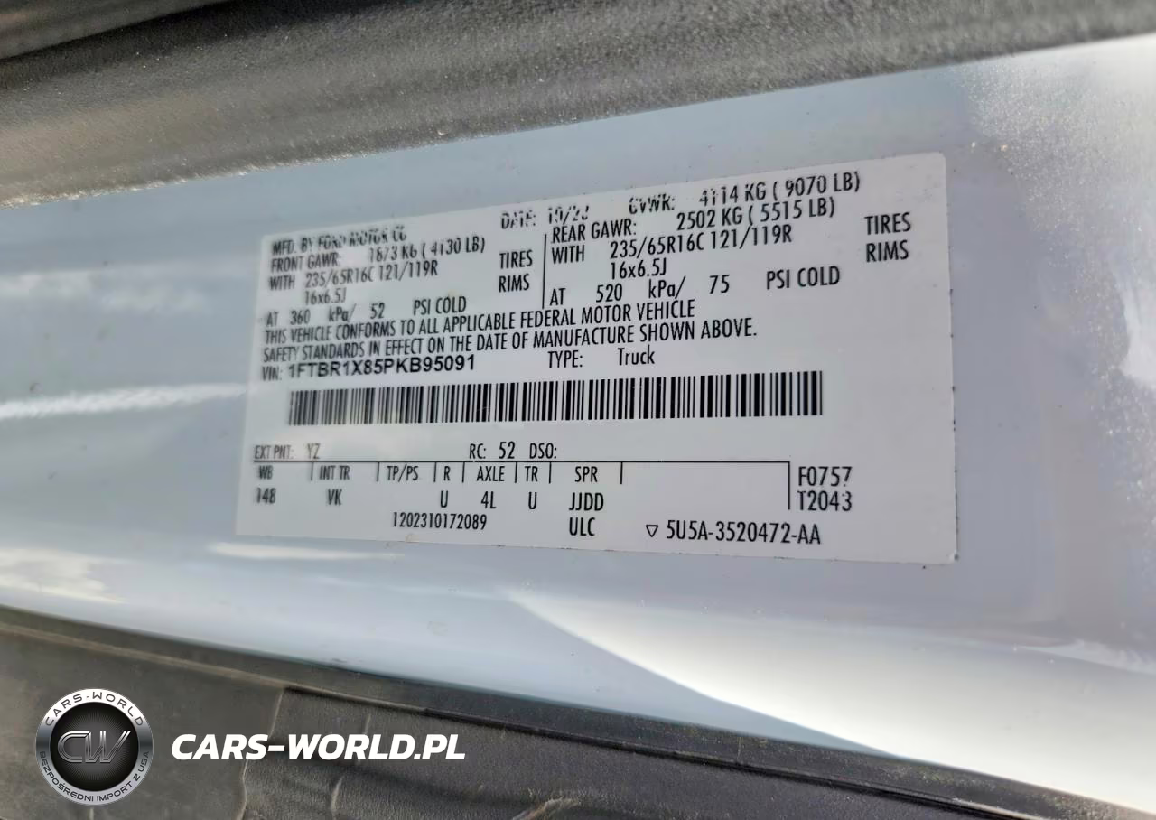2023 Ford Transit 250 Delivery Van VIN:1FTBR1X85PKB95091 - 14