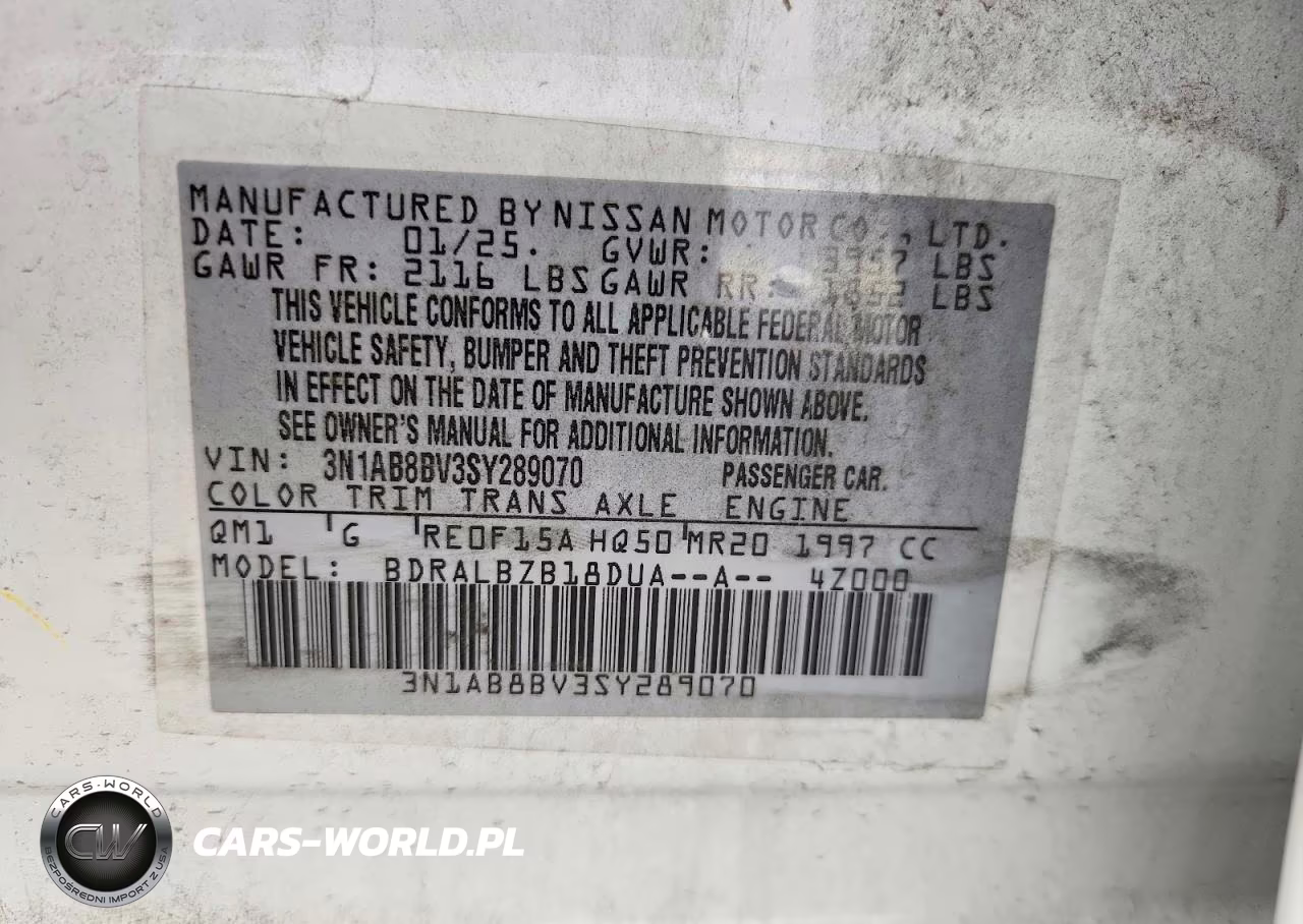 2025 Nissan Sentra S VIN:3N1AB8BV3SY289070 - 12