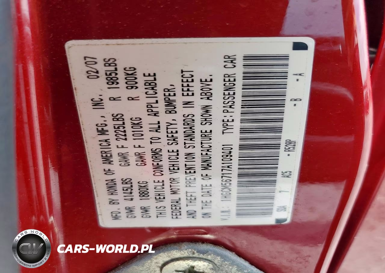 2007 Honda Accord Ex VIN:1HGCM56717A109401 - 12