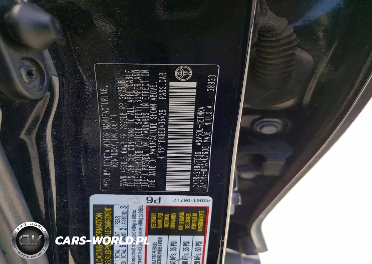 2014 Toyota Camry Le VIN:4T1BF1FK8EU435429 - 12