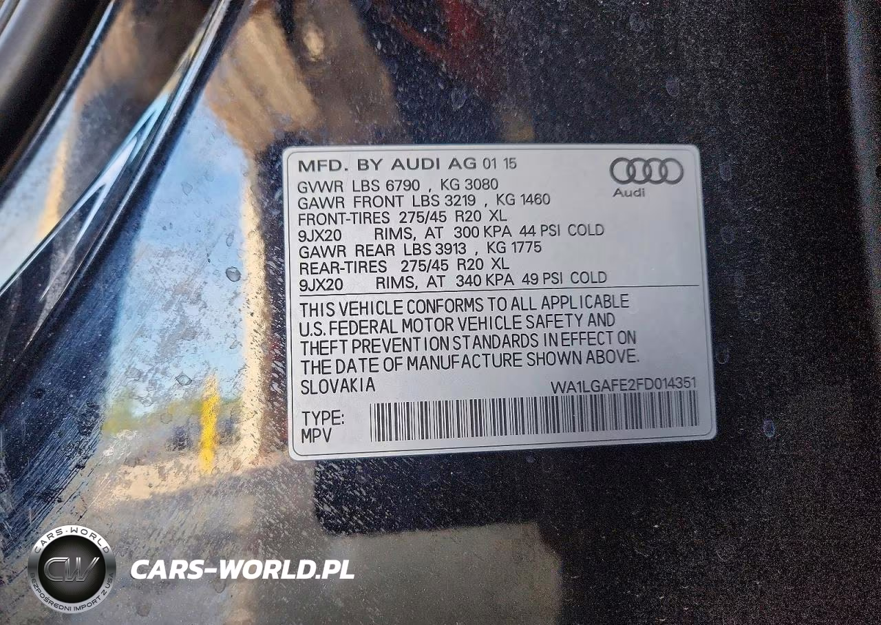 2015 Audi Q7 Premium Plus VIN:WA1LGAFE2FD014351 - 13