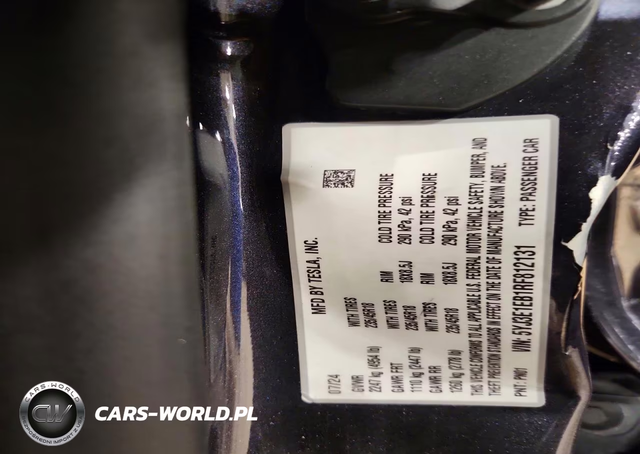 2024 Tesla Model 3 VIN:5YJ3E1EB1RF812131 - 12