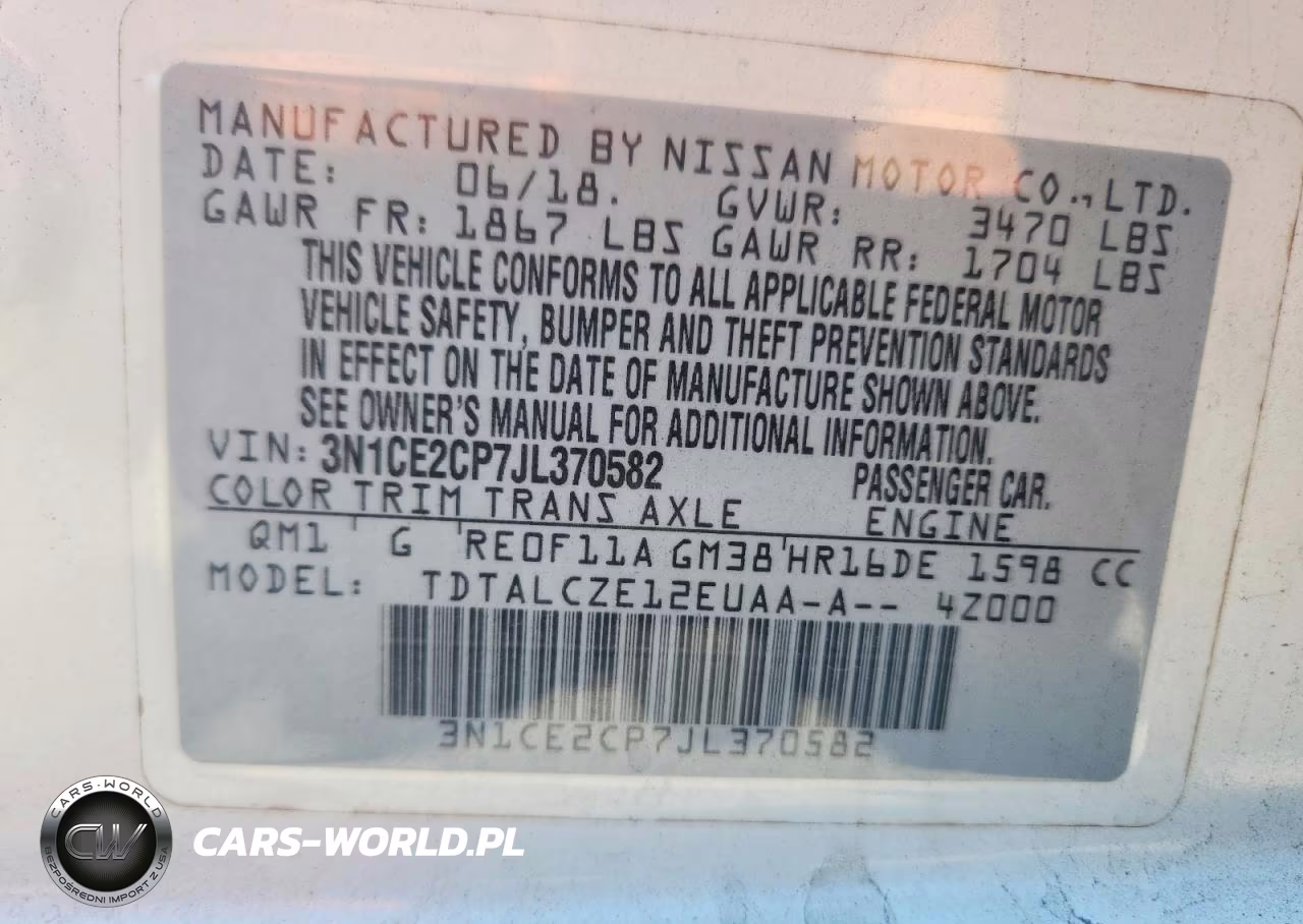 2018 Nissan Versa Note S VIN:3N1CE2CP7JL370582 - 12