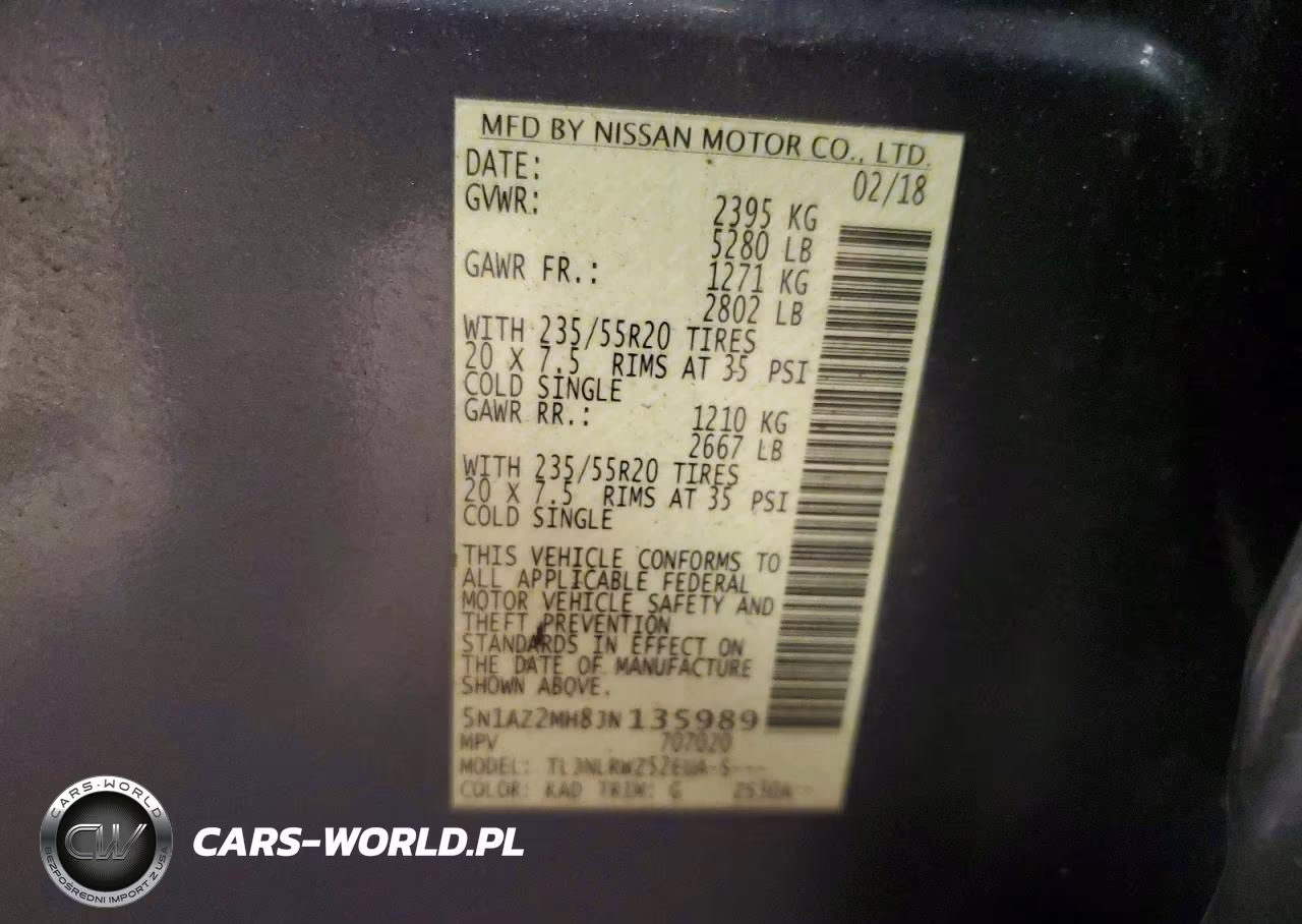 2018 Nissan Murano Sl VIN:5N1AZ2MH8JN135989 - 13