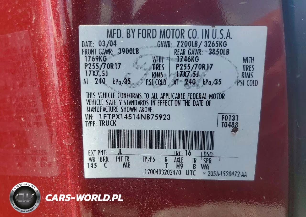 2004 Ford F150 VIN:1FTPX14514NB75923 - 13