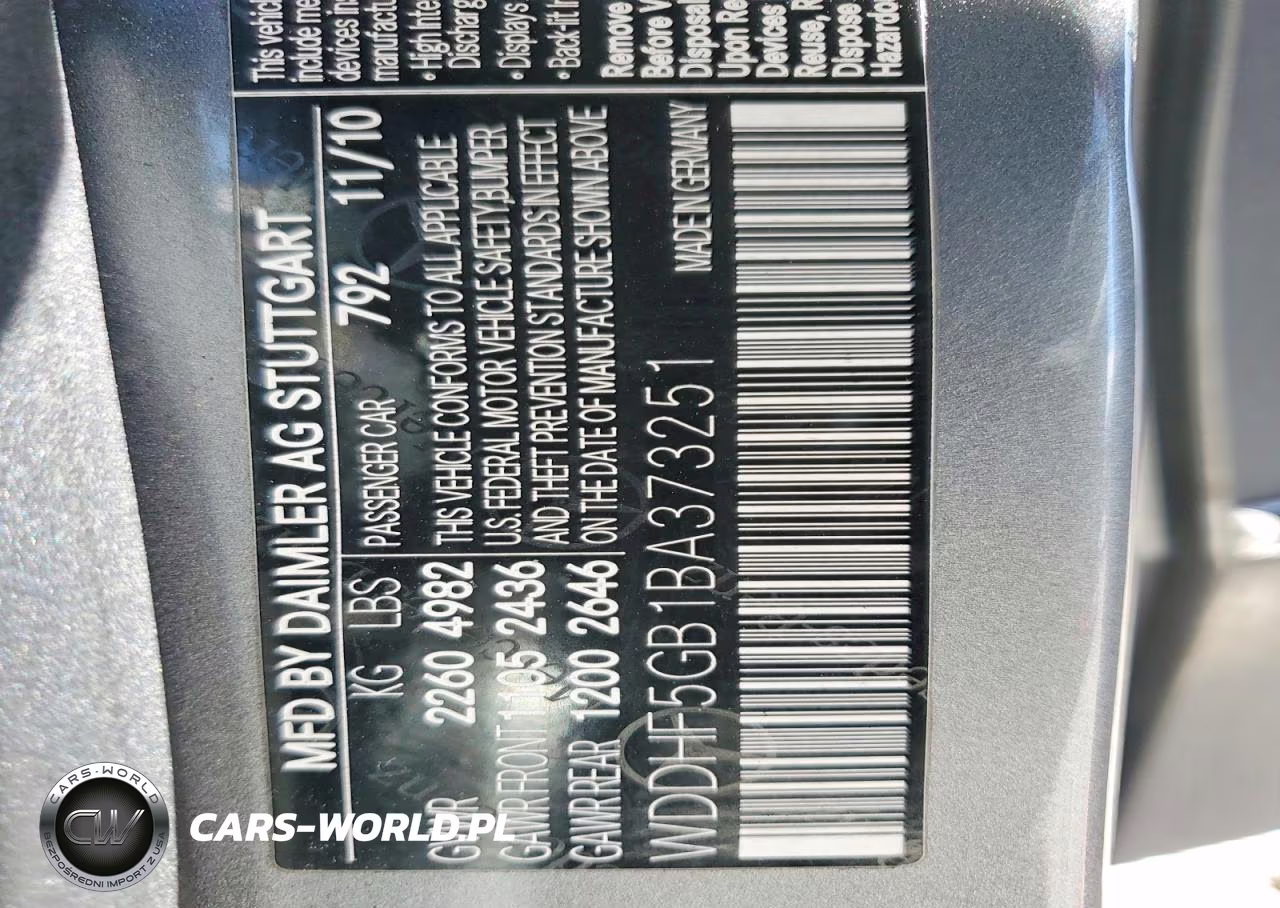 2011 Mercedes-Benz E 350 VIN:WDDHF5GB1BA373251 - 12
