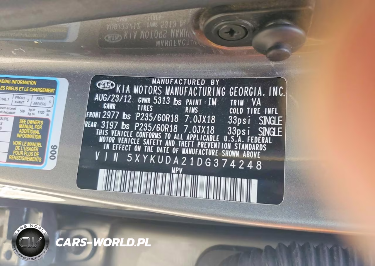2013 Kia Sorento Ex VIN:5XYKUDA21DG374248 - 13