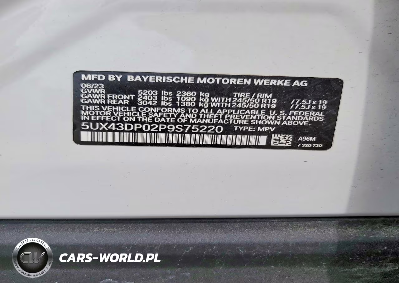 2023 BMW X3 Sdrive30I VIN:5UX43DP02P9S75220 - 12