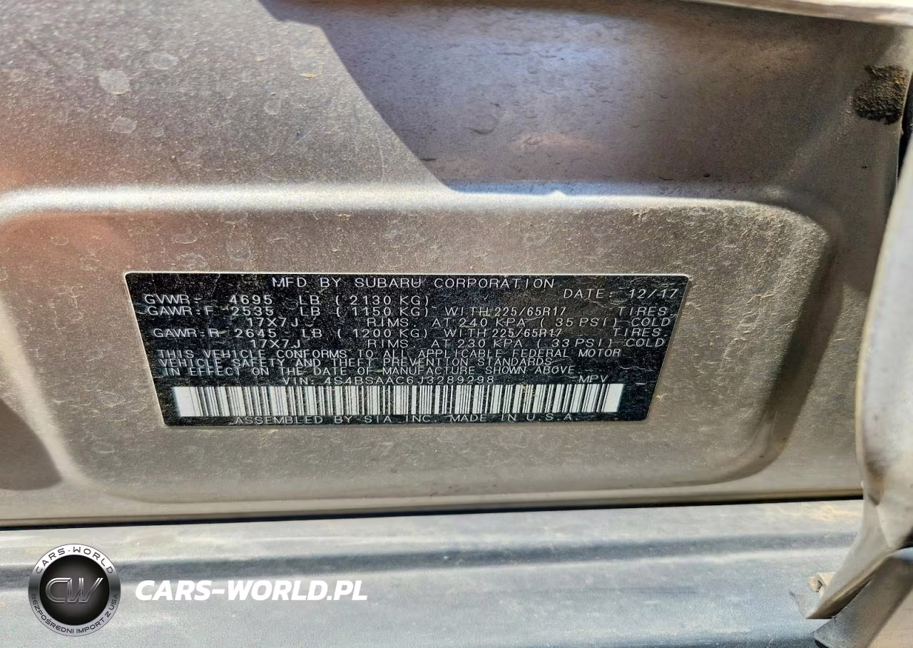 2018 Subaru Outback 2.5I VIN:4S4BSAAC6J3289298 - 13