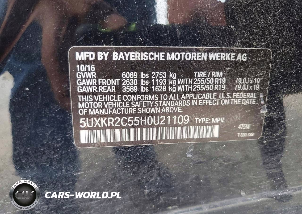 2017 BMW X5 Sdrive35I VIN:5UXKR2C55H0U21109 - 12