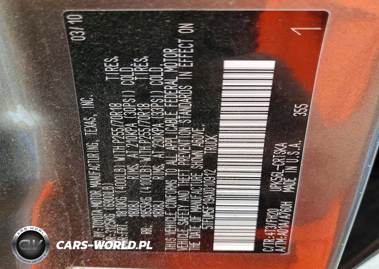 2010 Toyota Tundra Double Cab Sr5 VIN:5TFUM5F19AX010912 - 12