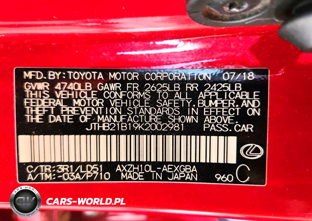 2019 Lexus Es 300H VIN:JTHB21B19K2002981 - 12