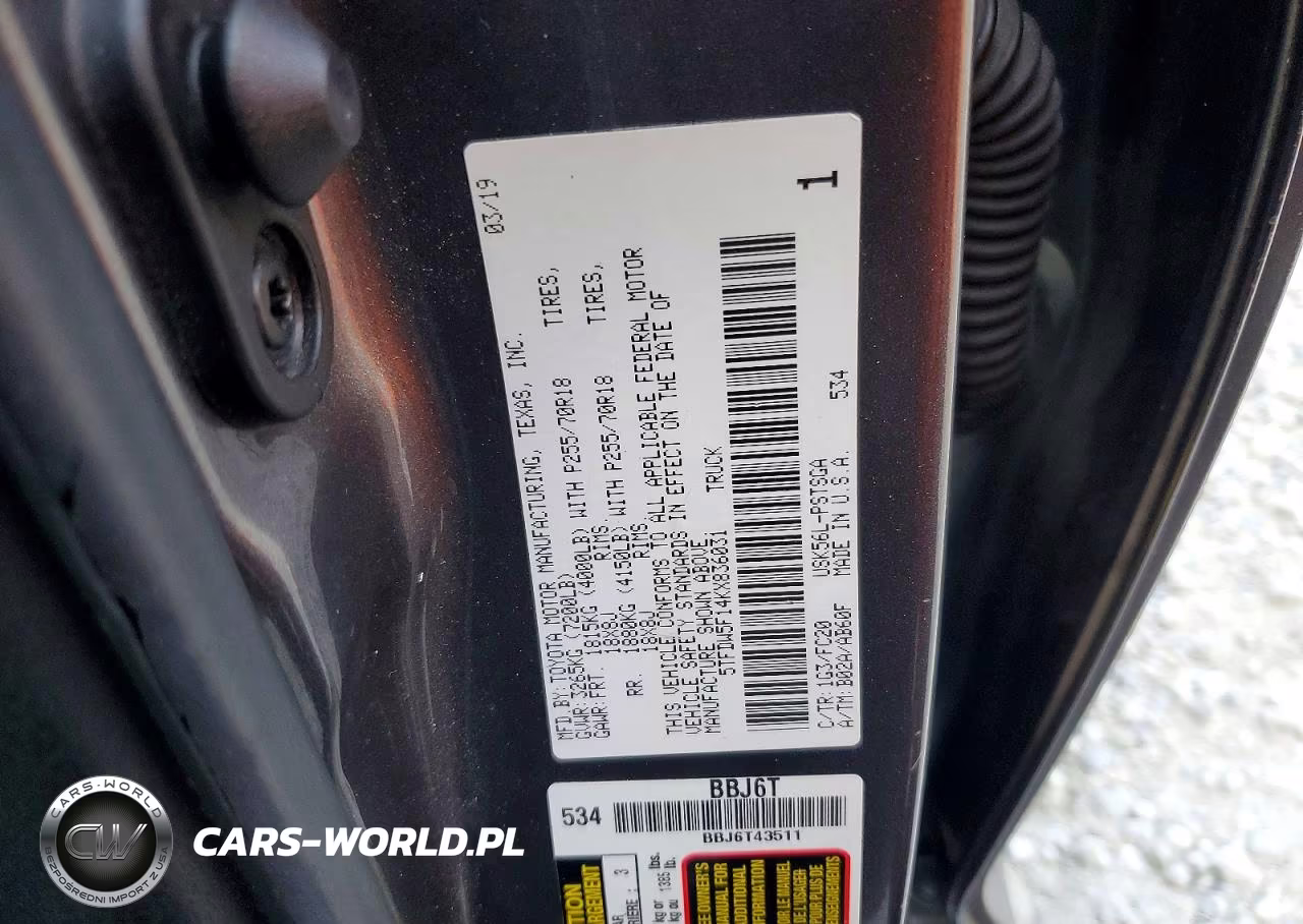 2019 Toyota Tundra Crewmax Sr5 VIN:5TFDW5F14KX836031 - 12