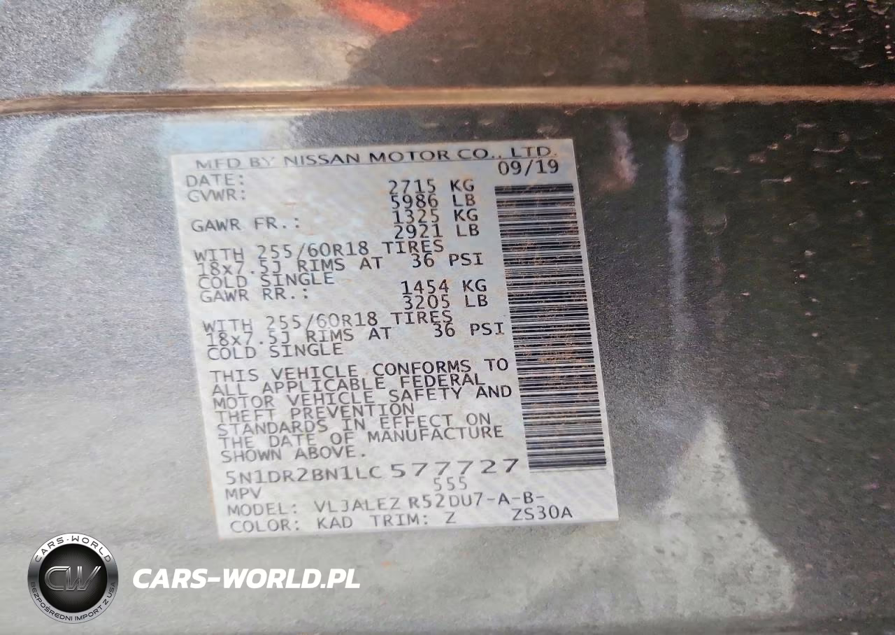 2020 Nissan Pathfinder Sv VIN:5N1DR2BN1LC577727 - 14