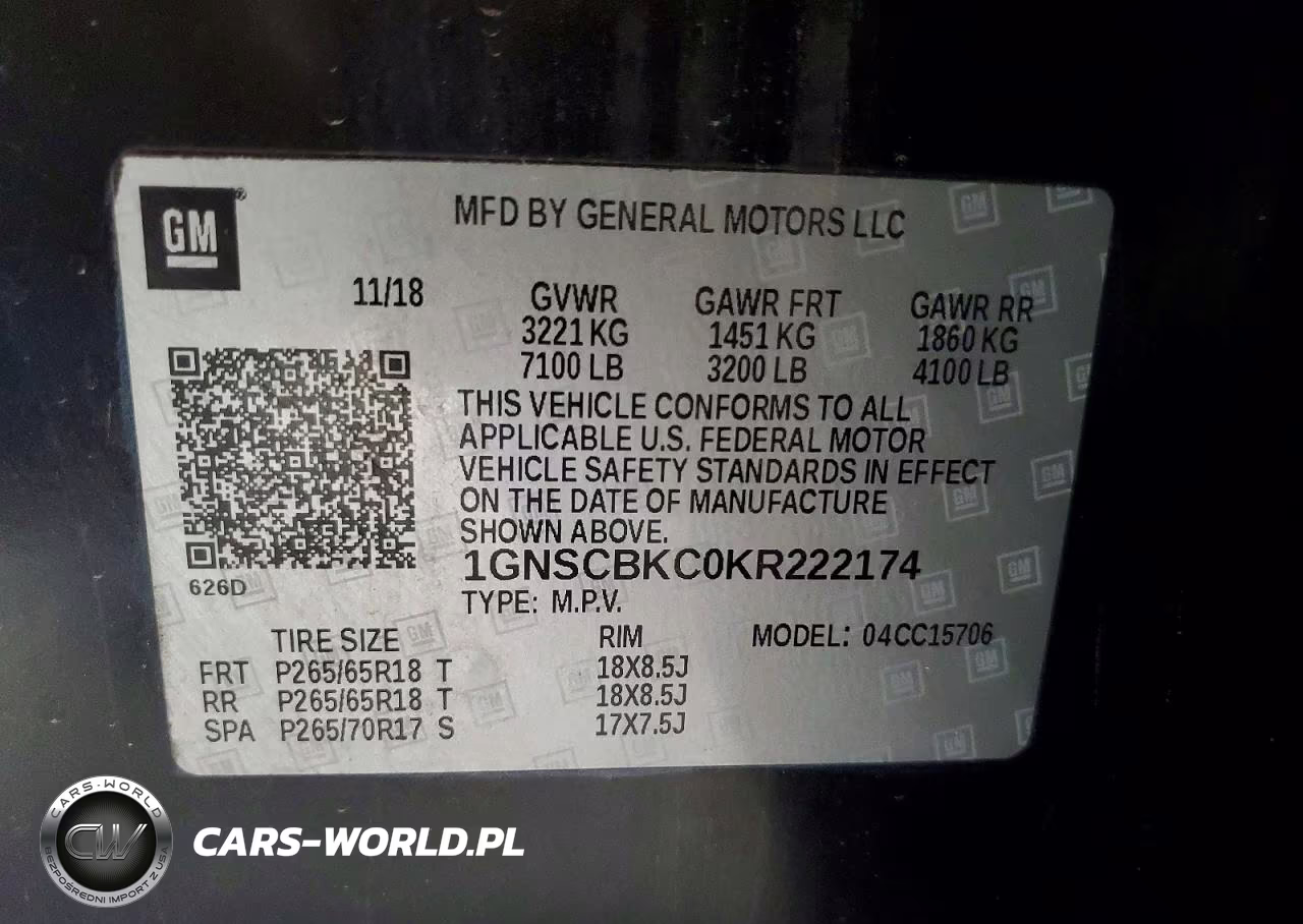 2019 Chevrolet Tahoe C1500 Lt VIN:1GNSCBKC0KR222174 - 13