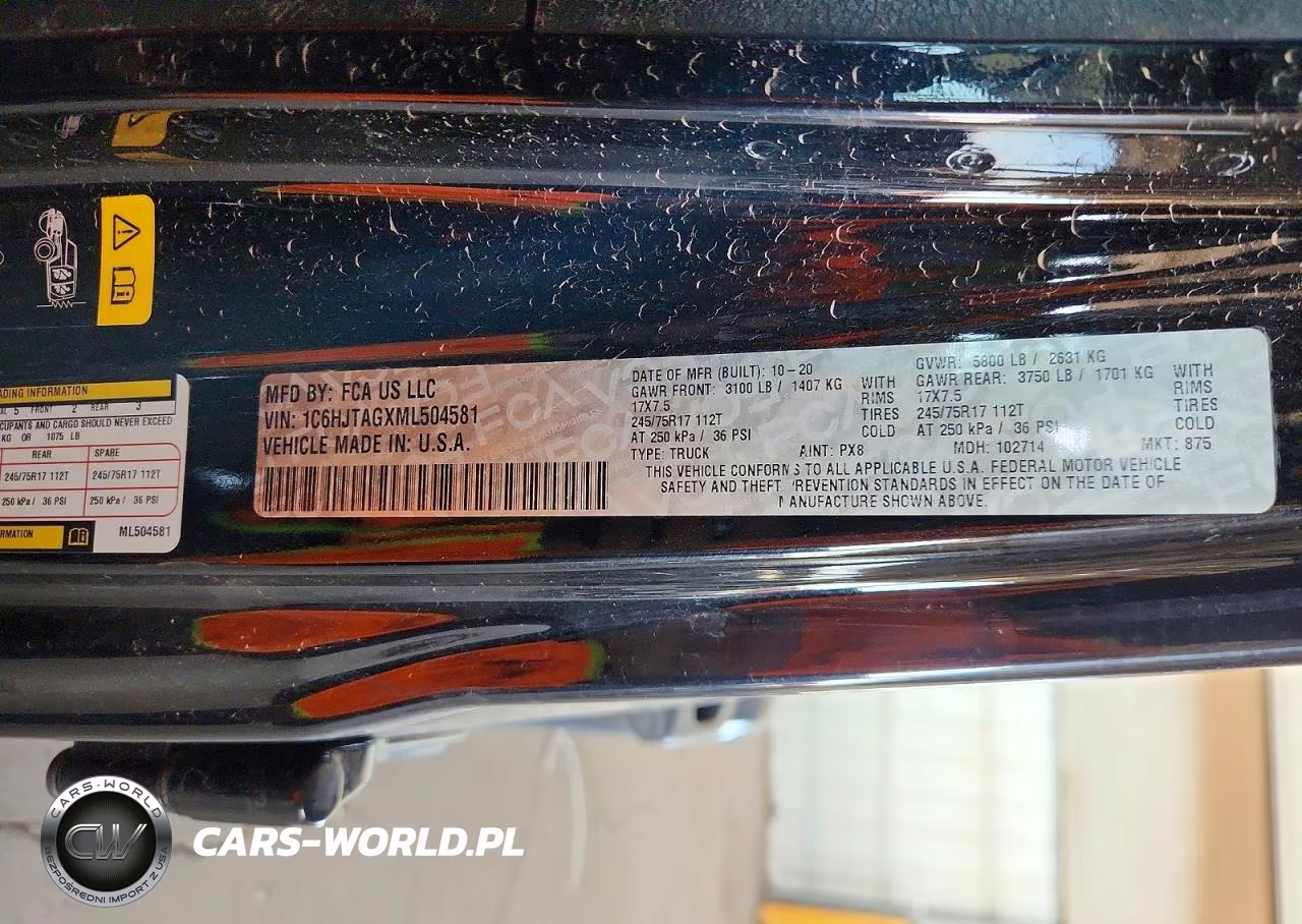 2021 Jeep Gladiator Sport VIN:1C6HJTAGXML504581 - 12