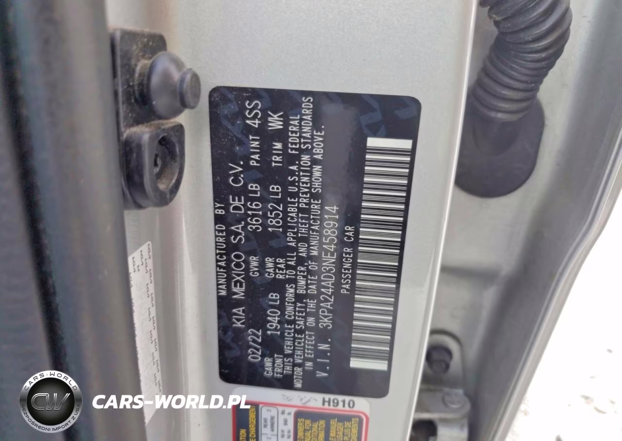 2022 Kia Rio Lx VIN:3KPA24AD3NE458914 - 12