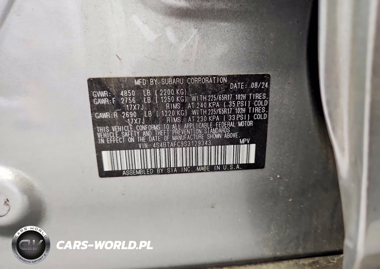 2025 Subaru Outback Premium VIN:4S4BTAFC9S3129343 - 12