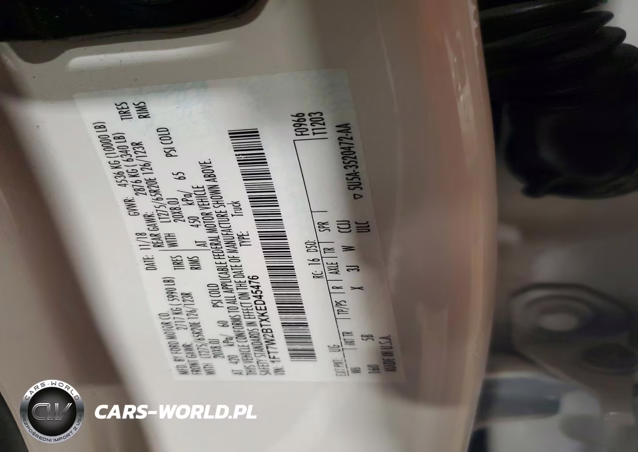 2019 Ford F250 Super Duty VIN:1FT7W2BTXKED45476 - 13
