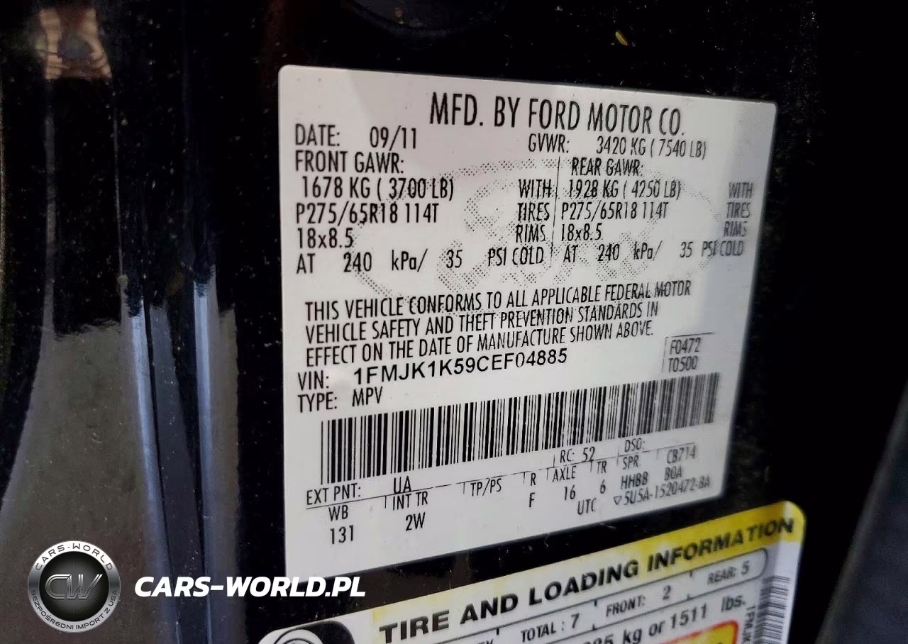 2012 Ford Expedition El Limited VIN:1FMJK1K59CEF04885 - 13